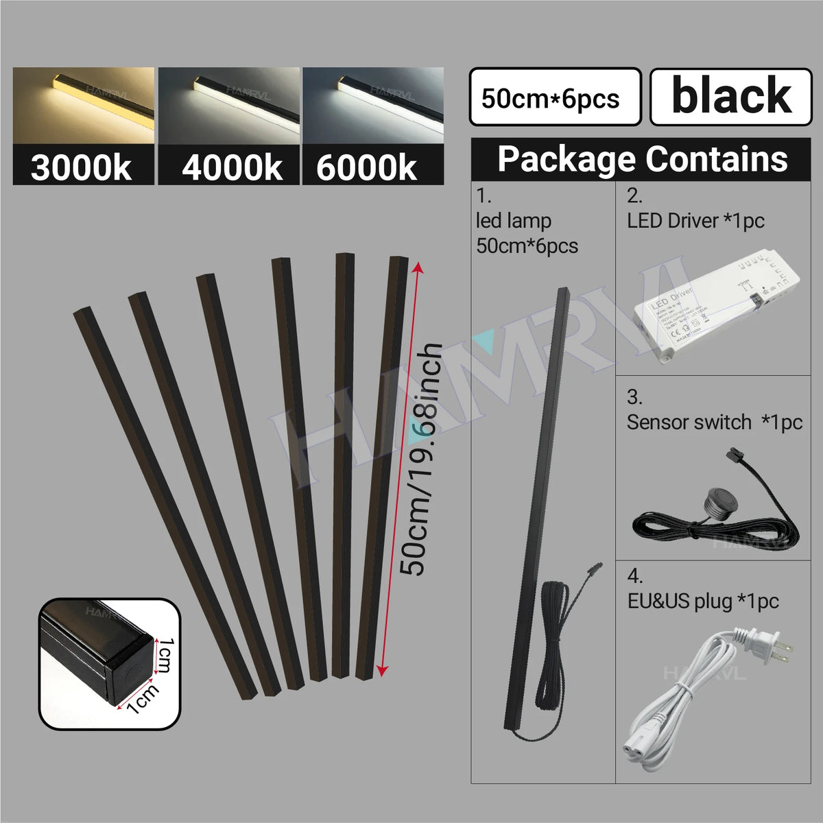 LED Recessed Lighting LED Strip Light for Wood Slat Wall Panel in Parallel with Touch Sensor, Self-Adhesive for Slat Wall Decor