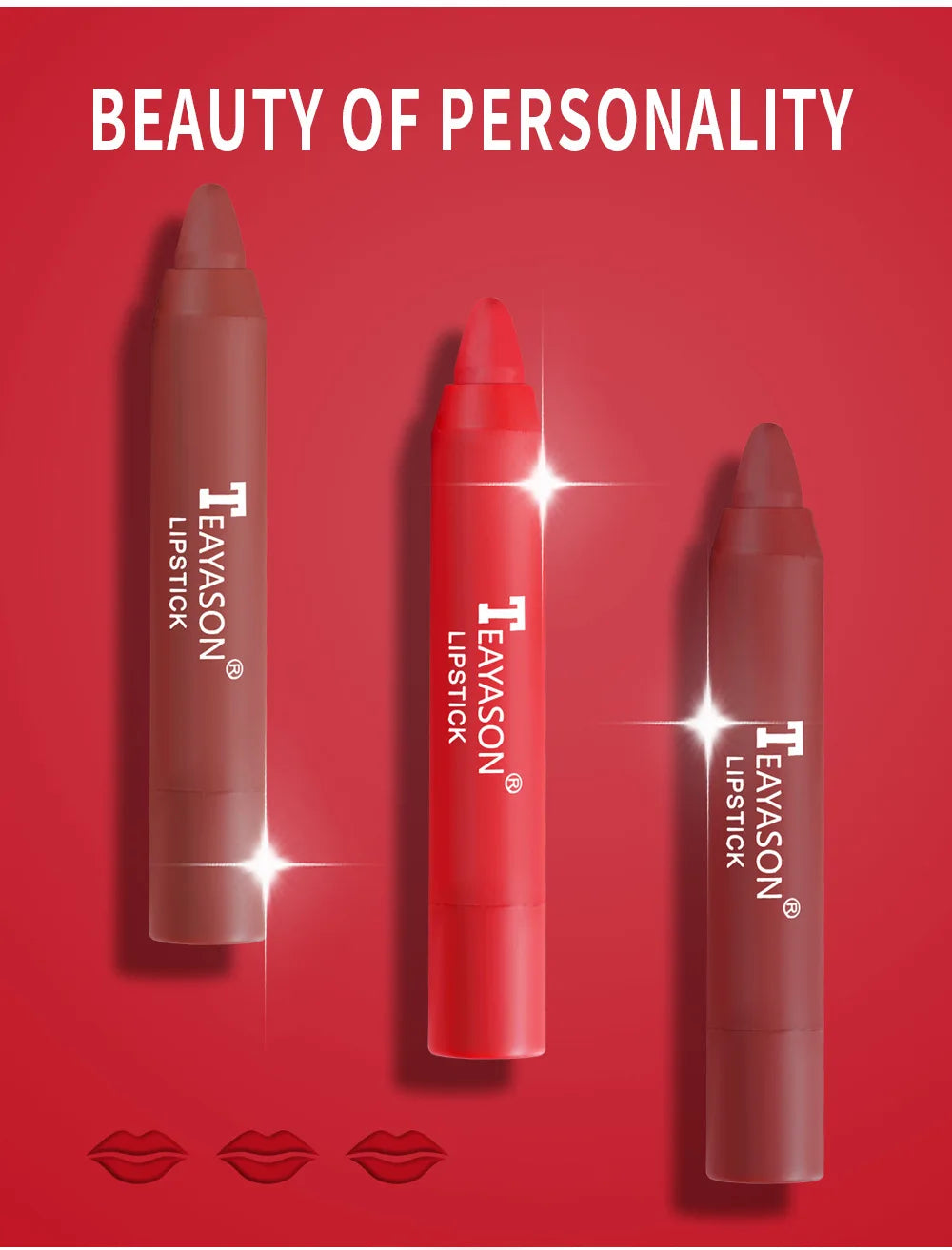 Matte Lipstick Easy Coloring Non-Stick Cup Long-Lasting Comfortable Wear Lip Makeup for Women