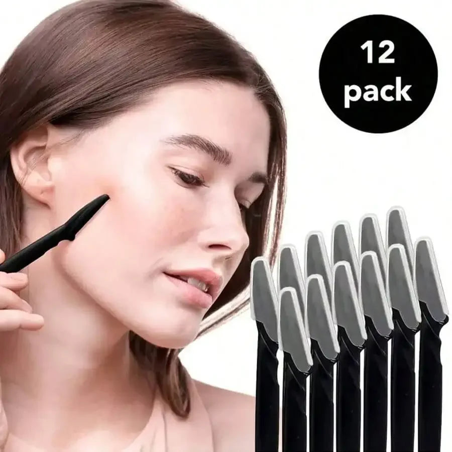 6/12pcs Eyebrow Razor Shaper Shavers Trimmers For Women And Men Face Hair Removers Multipurpose Exfoliating Face Razor Black