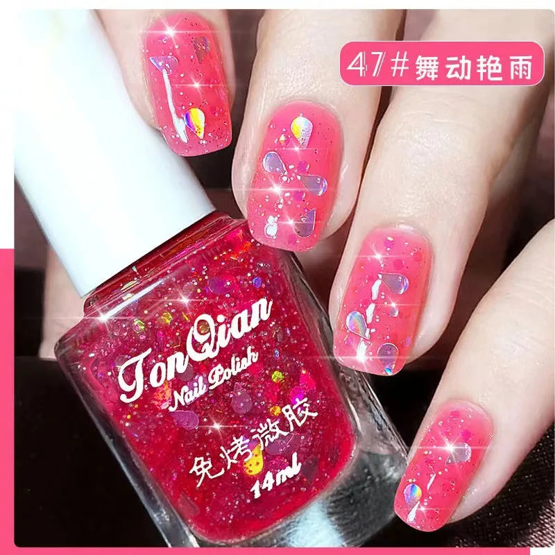 Nail Polish Female Lasting No Bake Can Not Peel Classic Show White Cherry Red Pearl White Transparent Nude Color