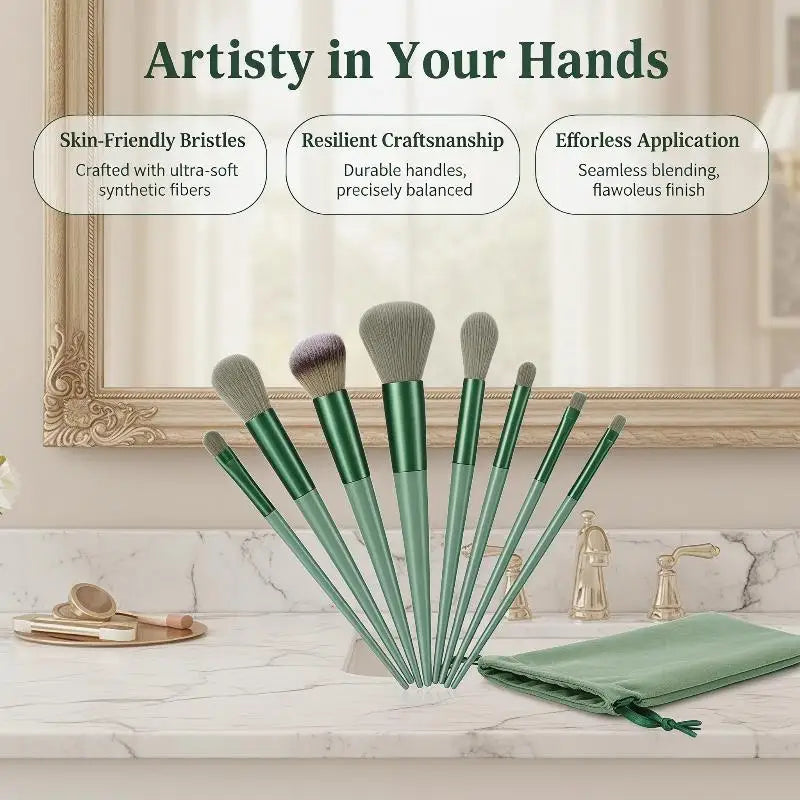 13 Pcs Professional Makeup Brush Set with Accessories for Combination Skin Soft Brushes Suitable for Beginners Beauty Kit