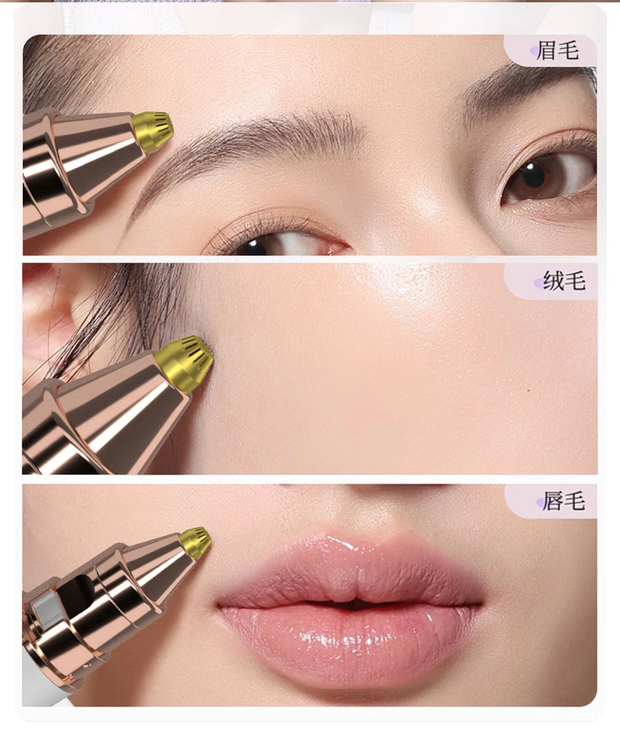 Eyebrow Trimmer, Hair Removal Device, 2 IN 1 Hair Removal Instrument, Mini Razor Painless Hair Remover with Built-in LED Light