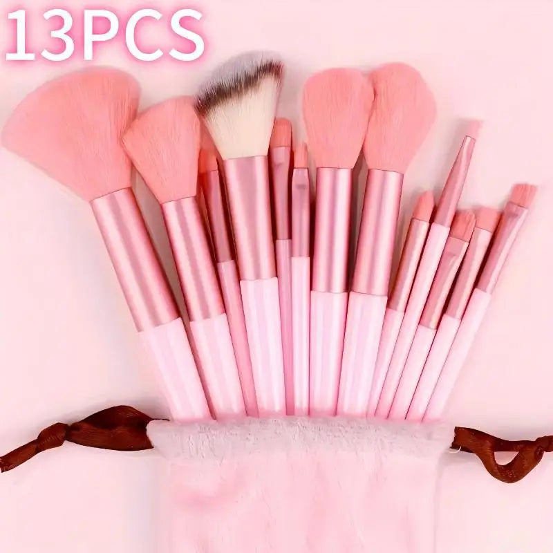 13 Pcs Professional Makeup Brush Set with Accessories for Combination Skin Soft Brushes Suitable for Beginners Beauty Kit