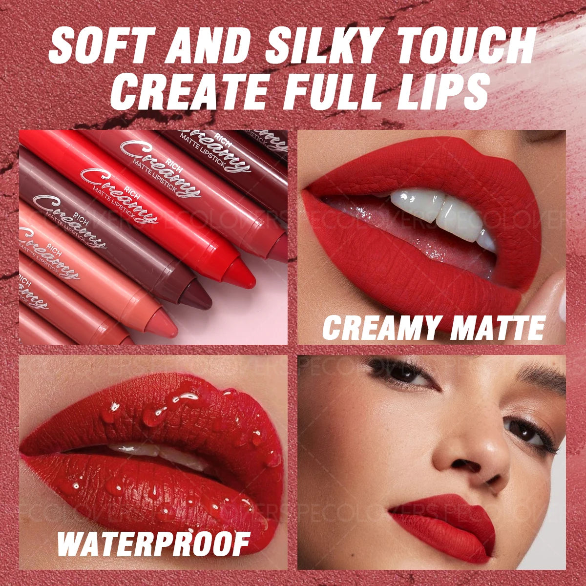 [1PC Matte Lipstick, Nude Natural] Waterproof & Sweatproof - Daily Makeup & Date Makeup, Perfect Valentine's Day Gift