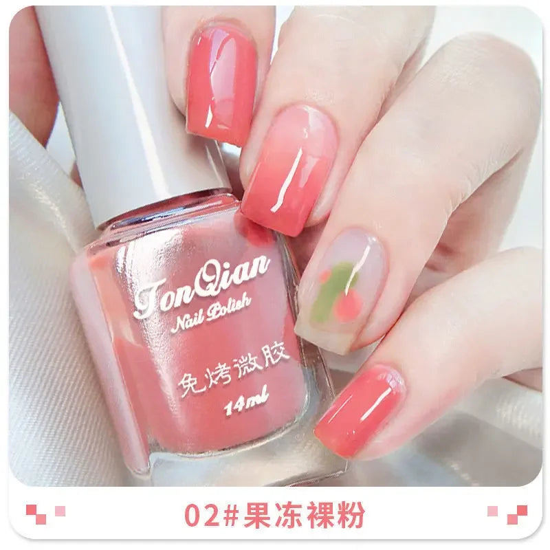 Nail Polish Female Lasting No Bake Can Not Peel Classic Show White Cherry Red Pearl White Transparent Nude Color