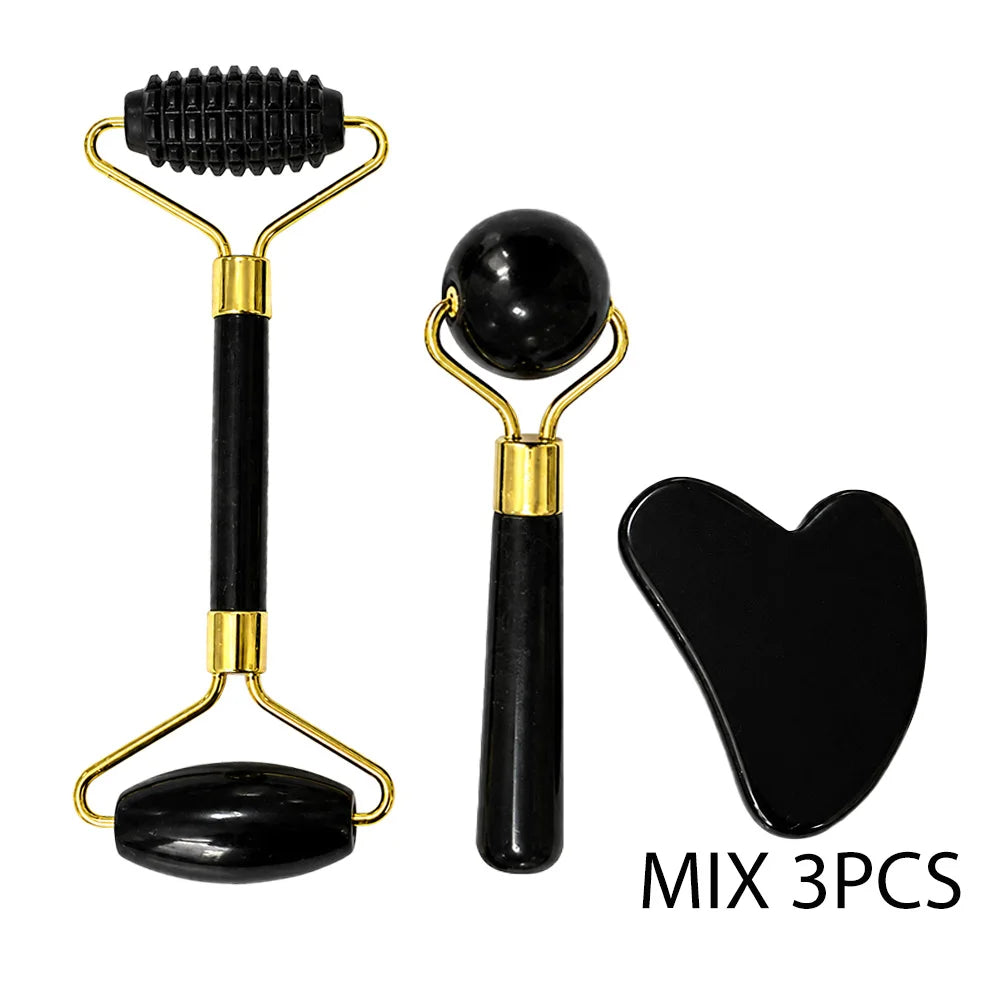 3pcs Gua Sha Jade Stone Gua Sha Massage Tool Guasha Tool For Face and Body Skin Massage Eye Skin Care Tools For SPA Beauty