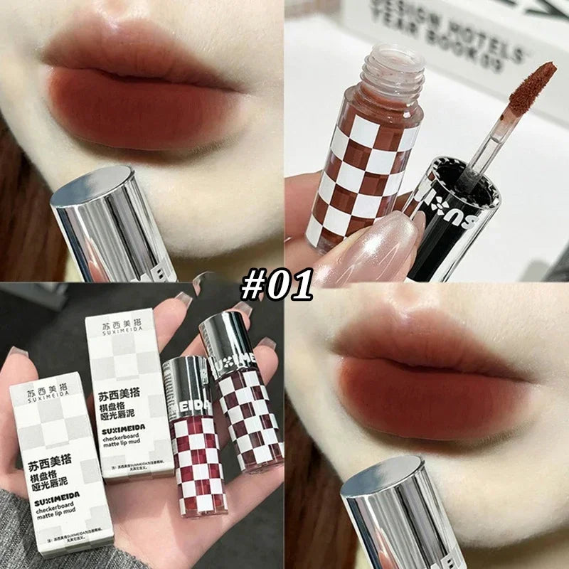 Matte Lipstick Punk Dark Red Lip Gloss Waterproof Lasting Smoky Nude Purple Matte Lipstick Natural Chocolates Lip Tint Makeup