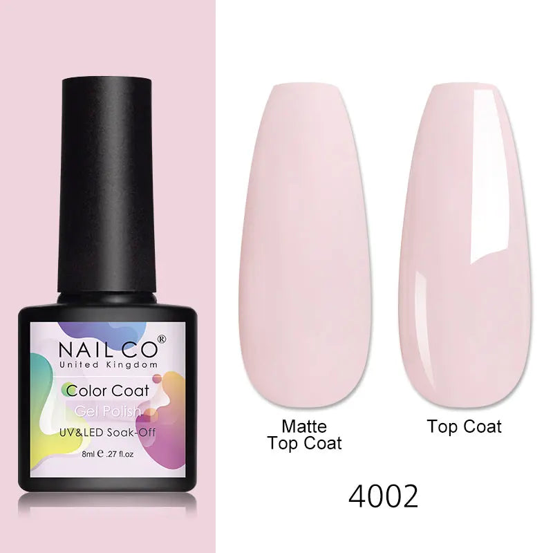 NAILCO 8ml Pink Red Colors Gel Nail Polish Nail Art Varnishes Gel Lacquer Coat LED Nails Manicure Design UV Gel Varnish Soak Off
