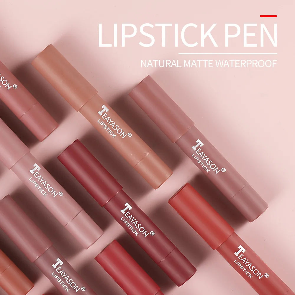 Matte Lipstick Easy Coloring Non-Stick Cup Long-Lasting Comfortable Wear Lip Makeup for Women