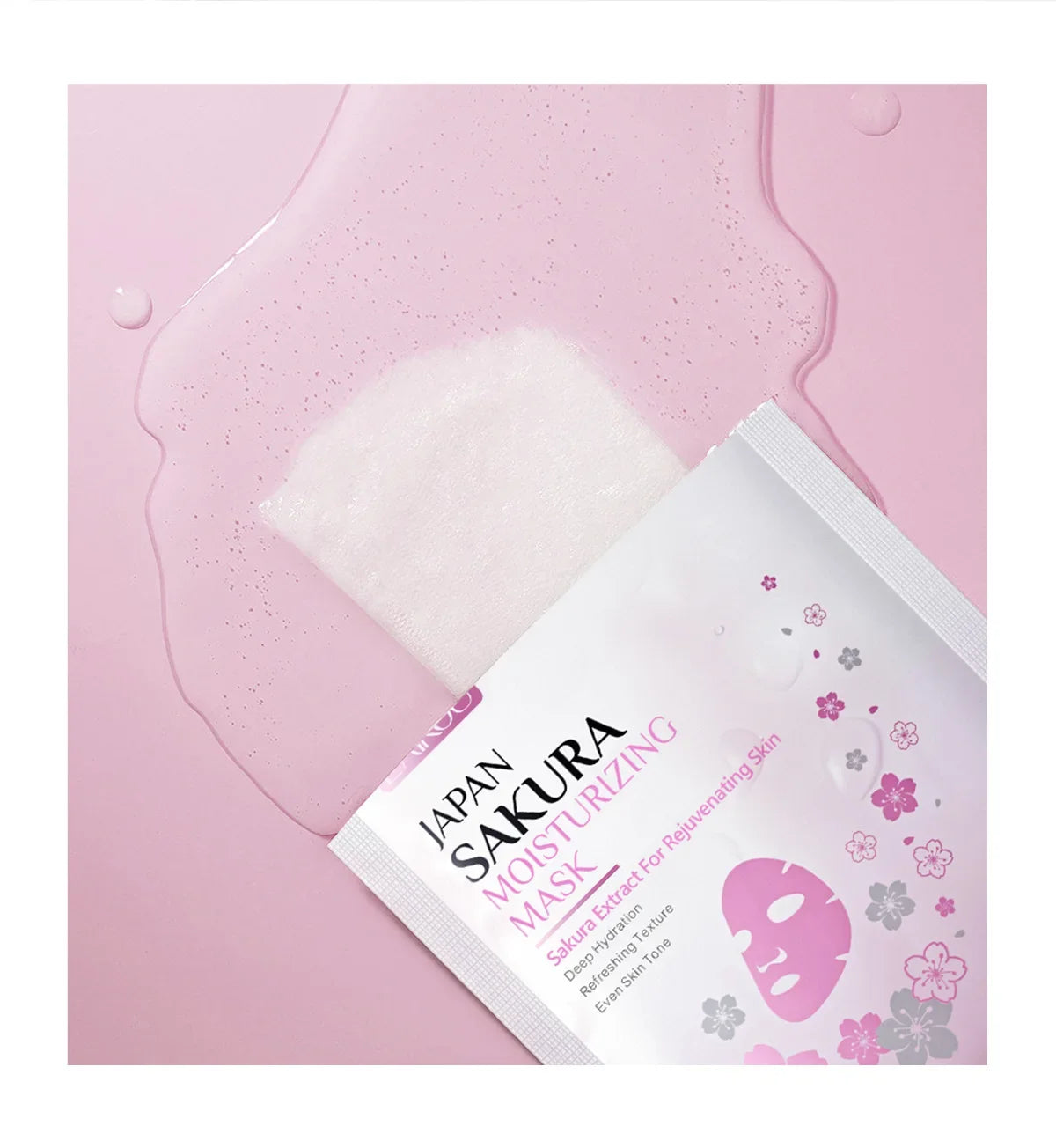 LAIKOU Japan Sakura Moisturizing Face Mask Deep Hydration Brightening Skin Care Facial Sheet Mask for Dry Skin