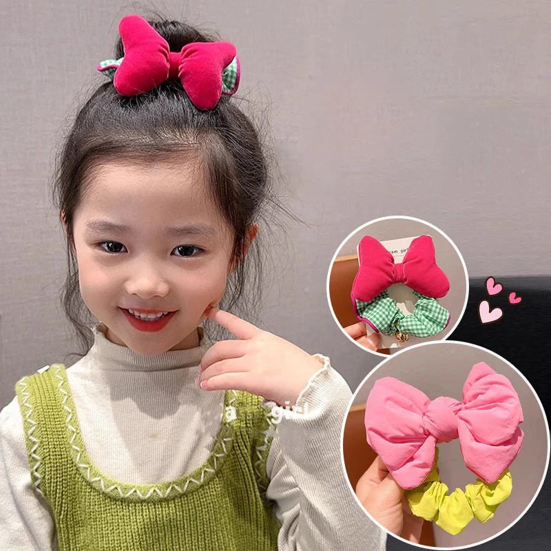 Women's Hair Scrunchies Bow Bells Cute girls Sweet Kawaii Hair Ties Fashionable Dopamine Verstaile Hair Accessories Children