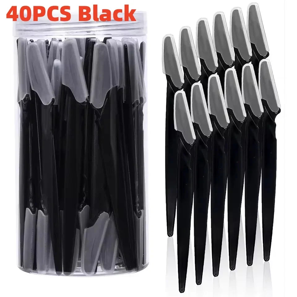 5/10/30/40pcs Eyebrow Razors Kit Facial Eye Brow Trimmer Multifunction Facial Hair Removal Tool with Container Safety Beauty
