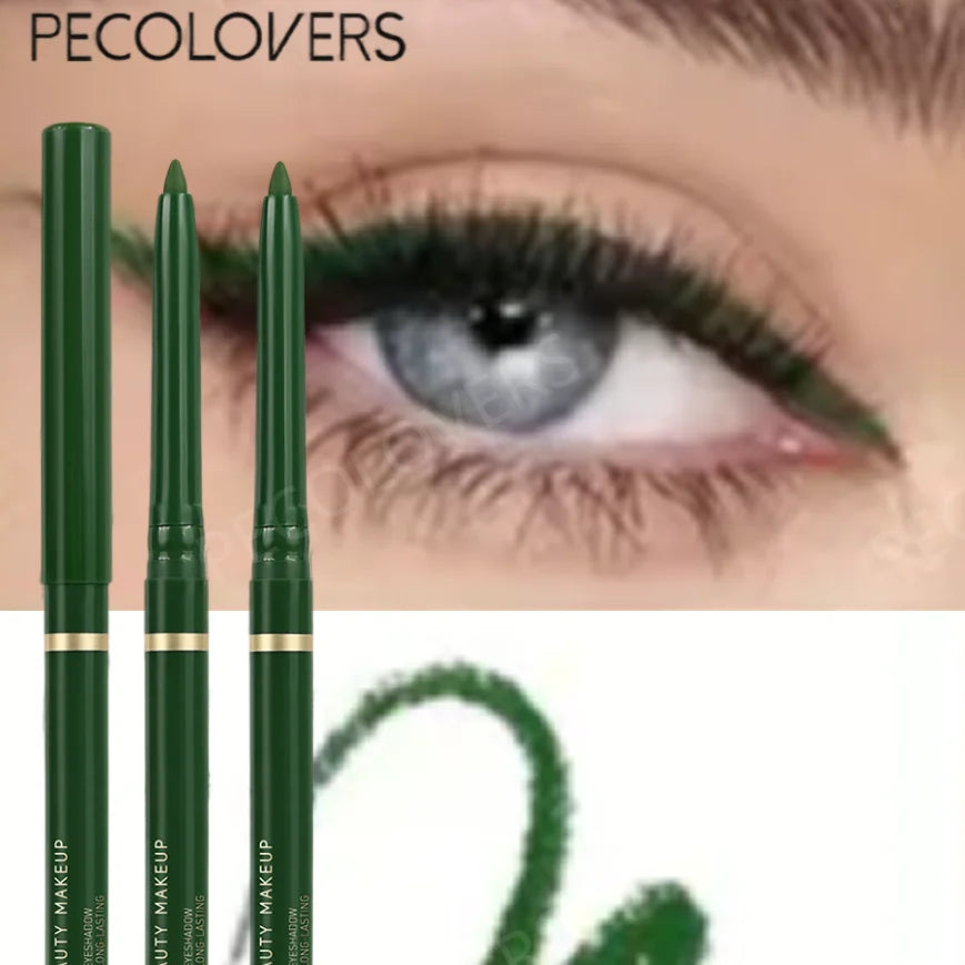 Green Eyeliner Pencil - Waterproof Eye Pen, Long-Lasting For Daily Makeup, Black And Brown, Eye Cosmetic