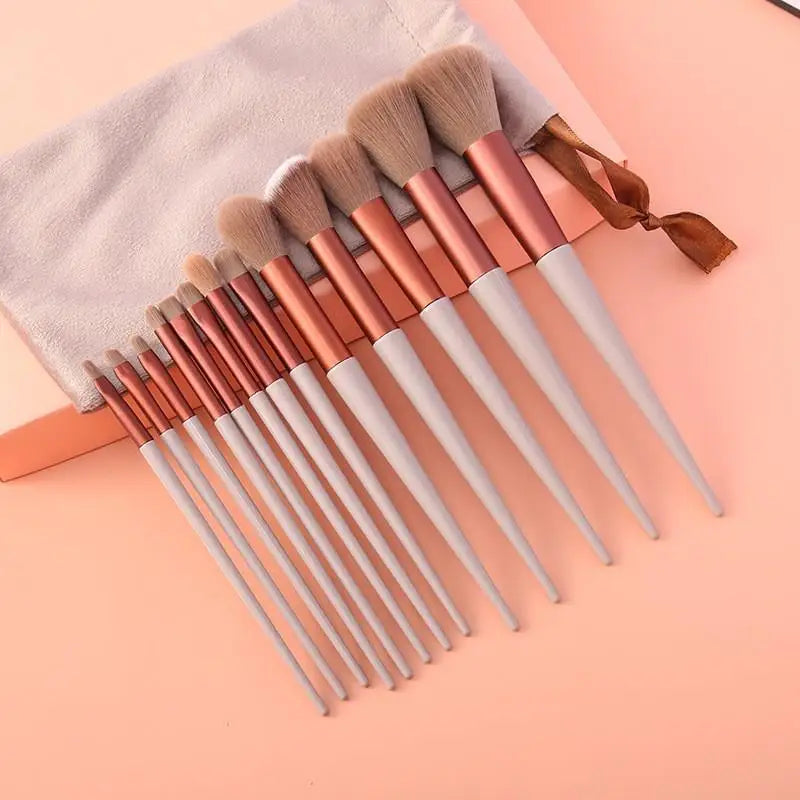 13 Pcs Professional Makeup Brush Set with Accessories for Combination Skin Soft Brushes Suitable for Beginners Beauty Kit
