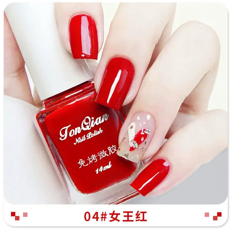 Nail Polish Female Lasting No Bake Can Not Peel Classic Show White Cherry Red Pearl White Transparent Nude Color