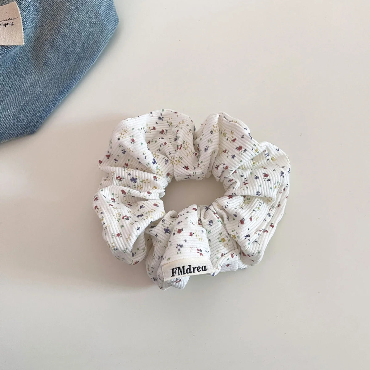 1PC New Style Floral Scrunchies For Women Elegant Ribbed Hair Ties Fashion Hair Accessories For Daily Wear