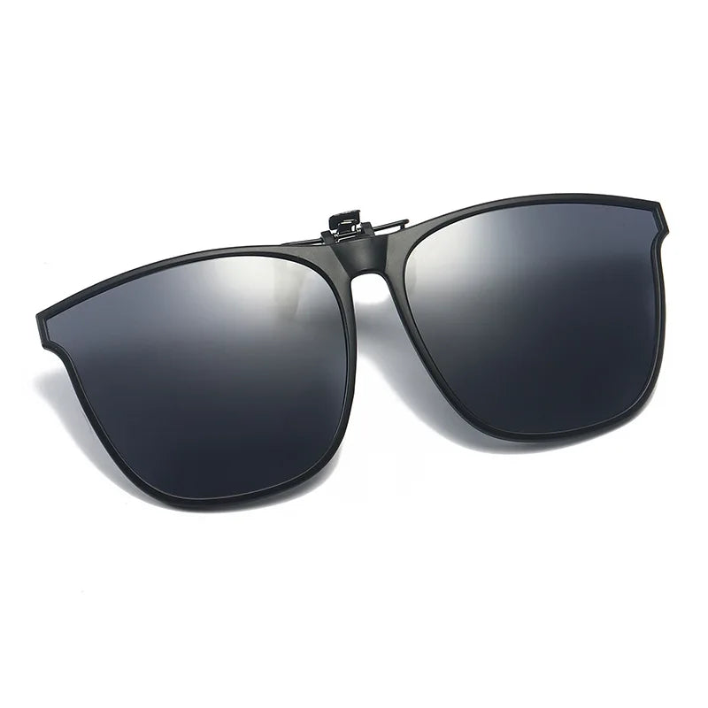 Polarized Clip On Sunglasses Men Car Driver Goggles UV400 Sun Glasses Anti Glare Vintage Square Glasses