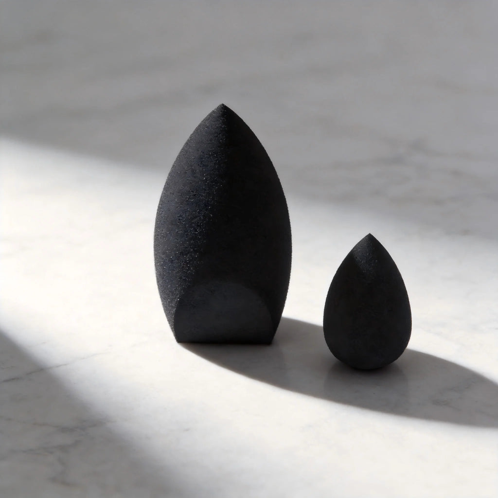 2pcs Black Beauty Sponge Egg - Latex-Free, Reusable Makeup Blender for Flawless Foundation, Contour & Highlight
