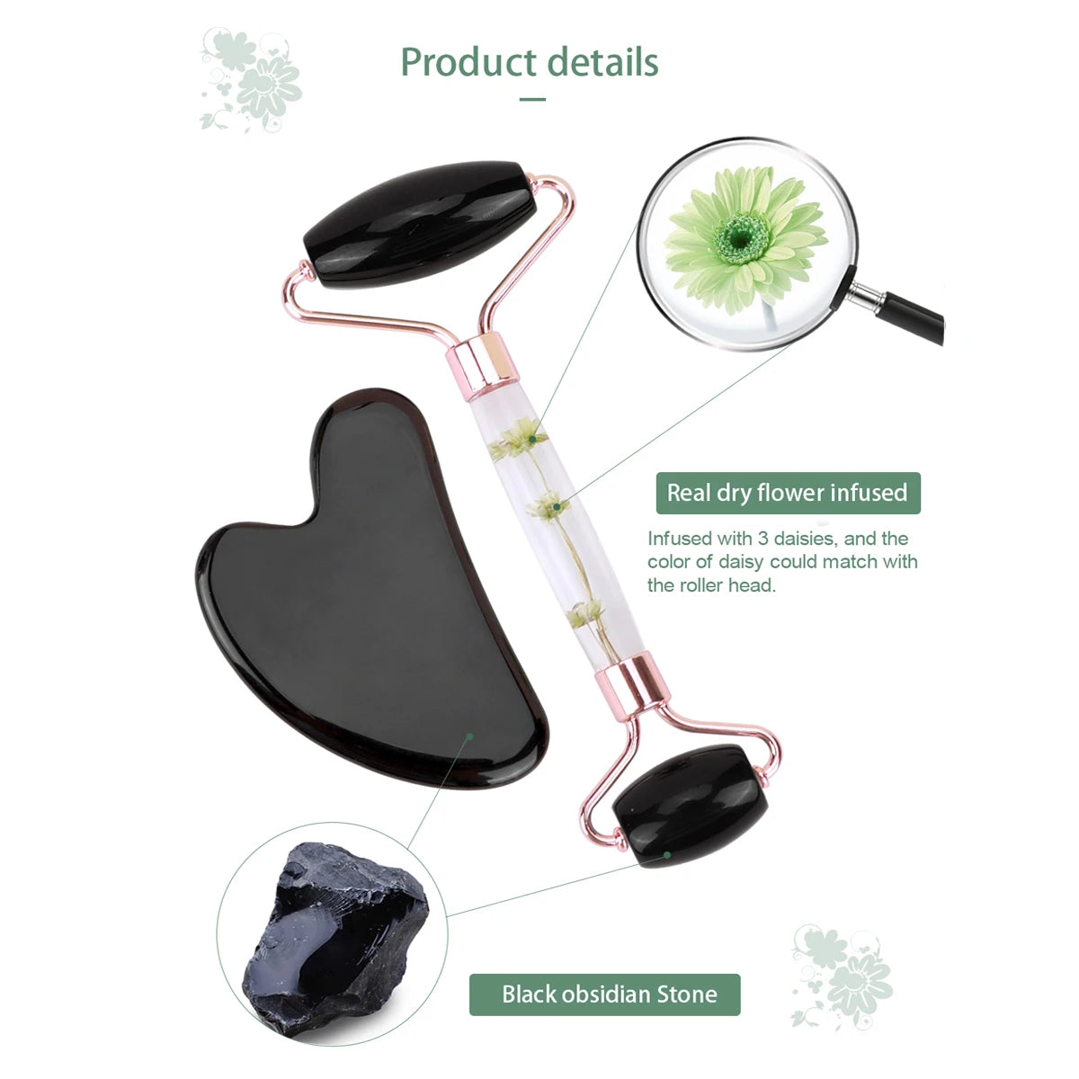 Gua Sha&Jade Roller Set Natural Jade Massager For Face Neck Body Care Beauty Health Skin Care Tools Facial Slim Lift Scraping