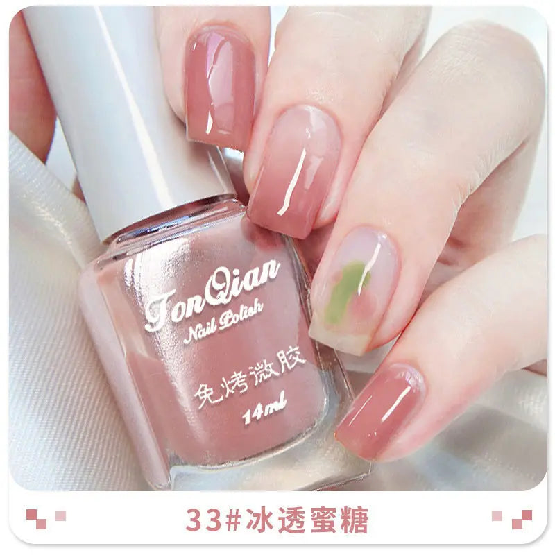Nail Polish Female Lasting No Bake Can Not Peel Classic Show White Cherry Red Pearl White Transparent Nude Color
