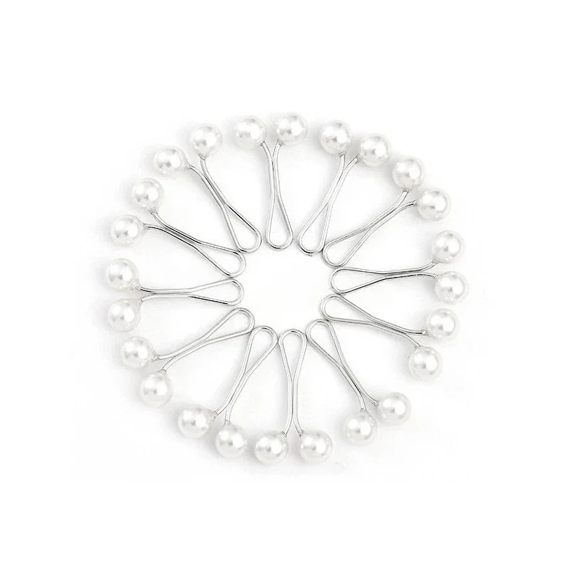 12pcs Women Hijab Pins Clips Set Cute Scarf Clip Pearl Brooch Pins, Headscarf Shawl Scarf Muslim Hijab Scarf Clips Safety Pins