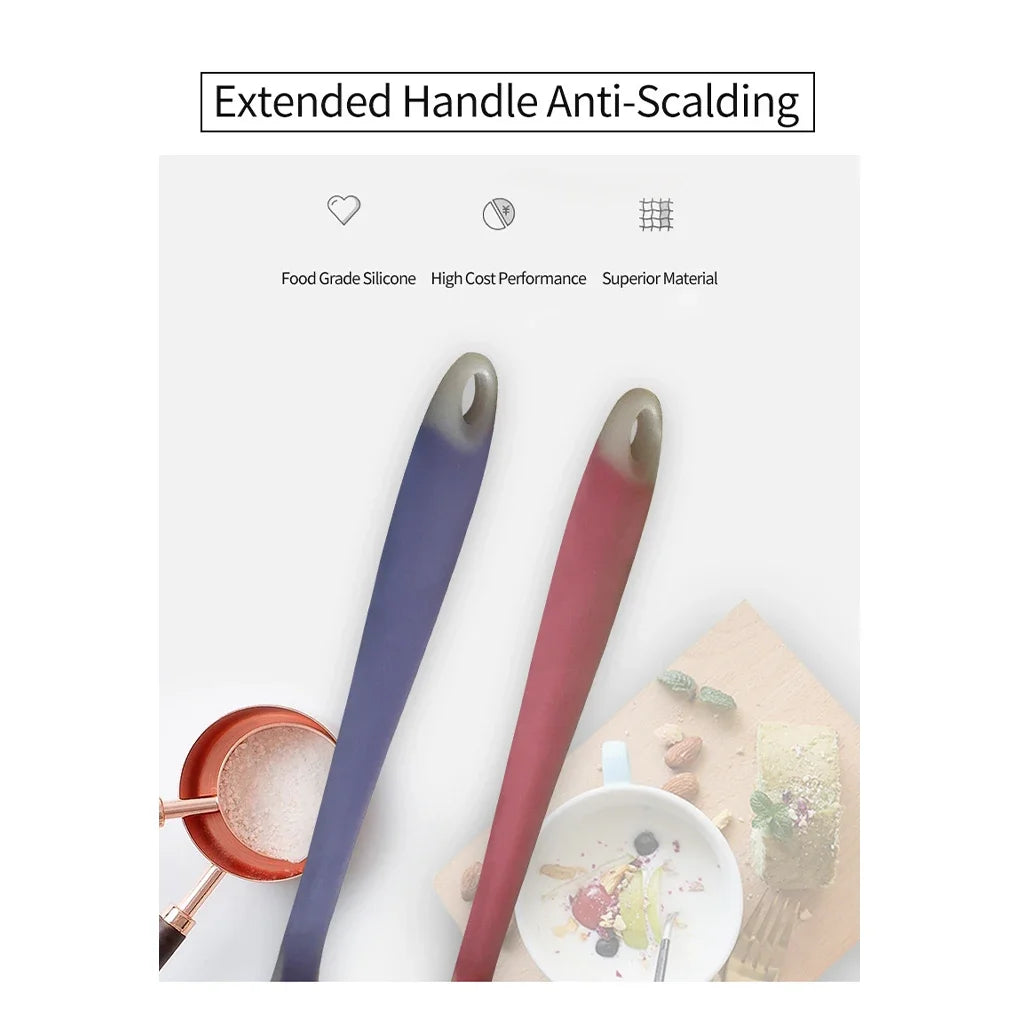 Color Silicone Kitchen Ware Non-stick Set Cooking Utensils Tools Egg Fish Frying Pan Scoop Fried Shovel Spatula Cooking Utensils