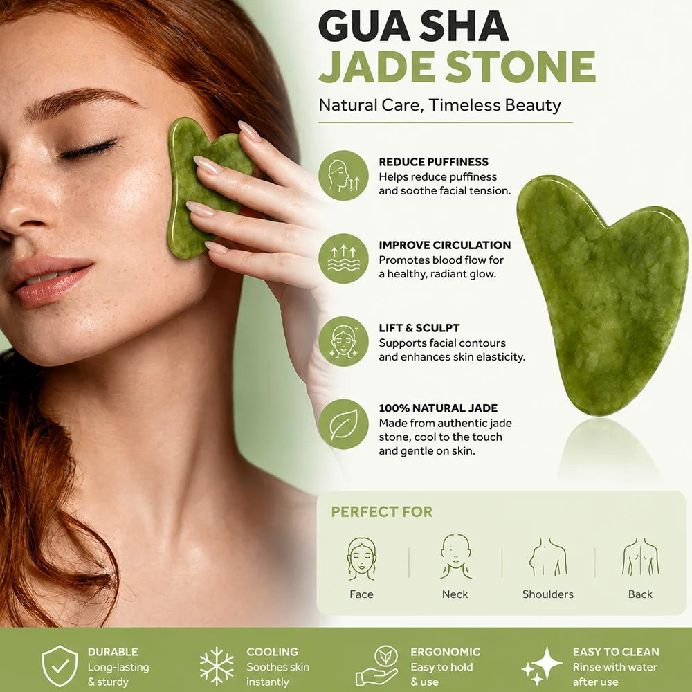 3pcs Gua Sha Jade Stone Gua Sha Massage Tool Guasha Tool For Face and Body Skin Massage Eye Skin Care Tools For SPA Beauty