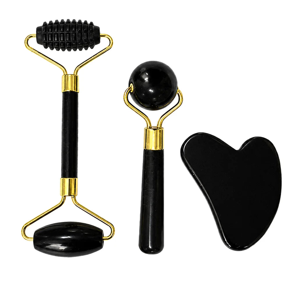 3pcs Gua Sha Jade Stone Gua Sha Massage Tool Guasha Tool For Face and Body Skin Massage Eye Skin Care Tools For SPA Beauty