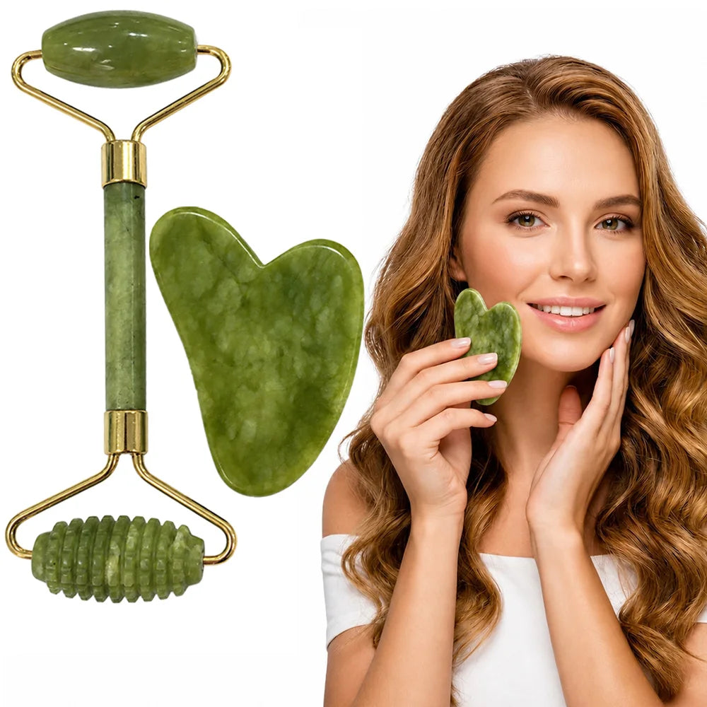 3pcs Gua Sha Jade Stone Gua Sha Massage Tool Guasha Tool For Face and Body Skin Massage Eye Skin Care Tools For SPA Beauty