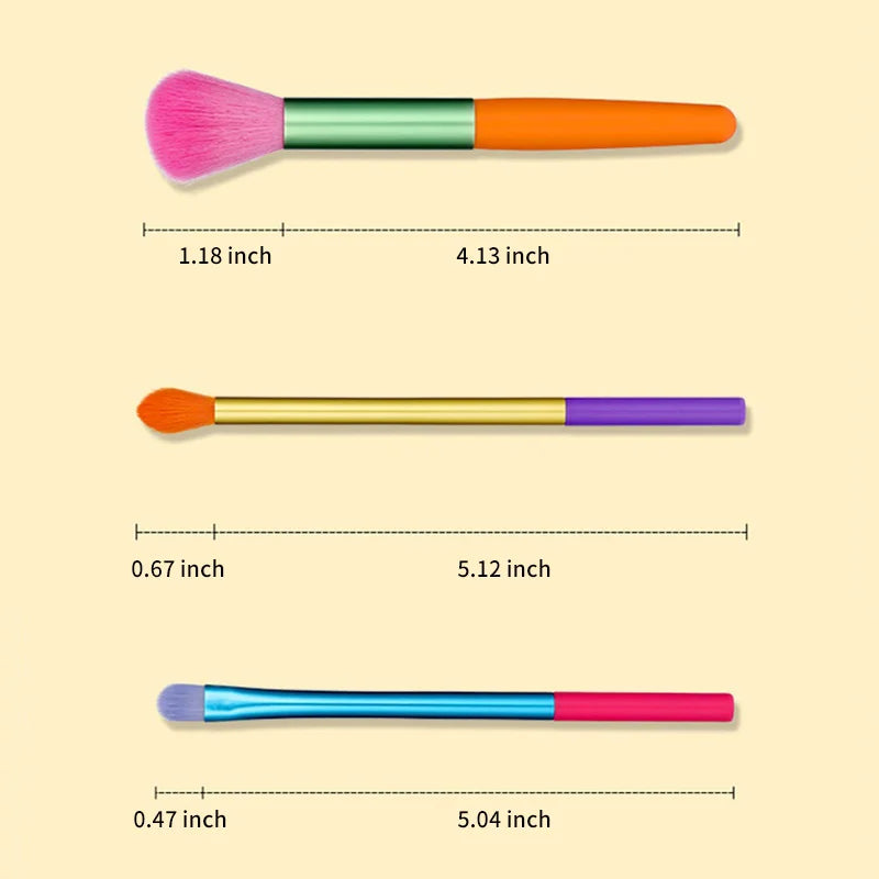 Makeup Brushes 15Pcs Colourful Makeup Brush Set Foundation Contour Blush Concealers Eye Shadow Blending Make Up Brush Kit