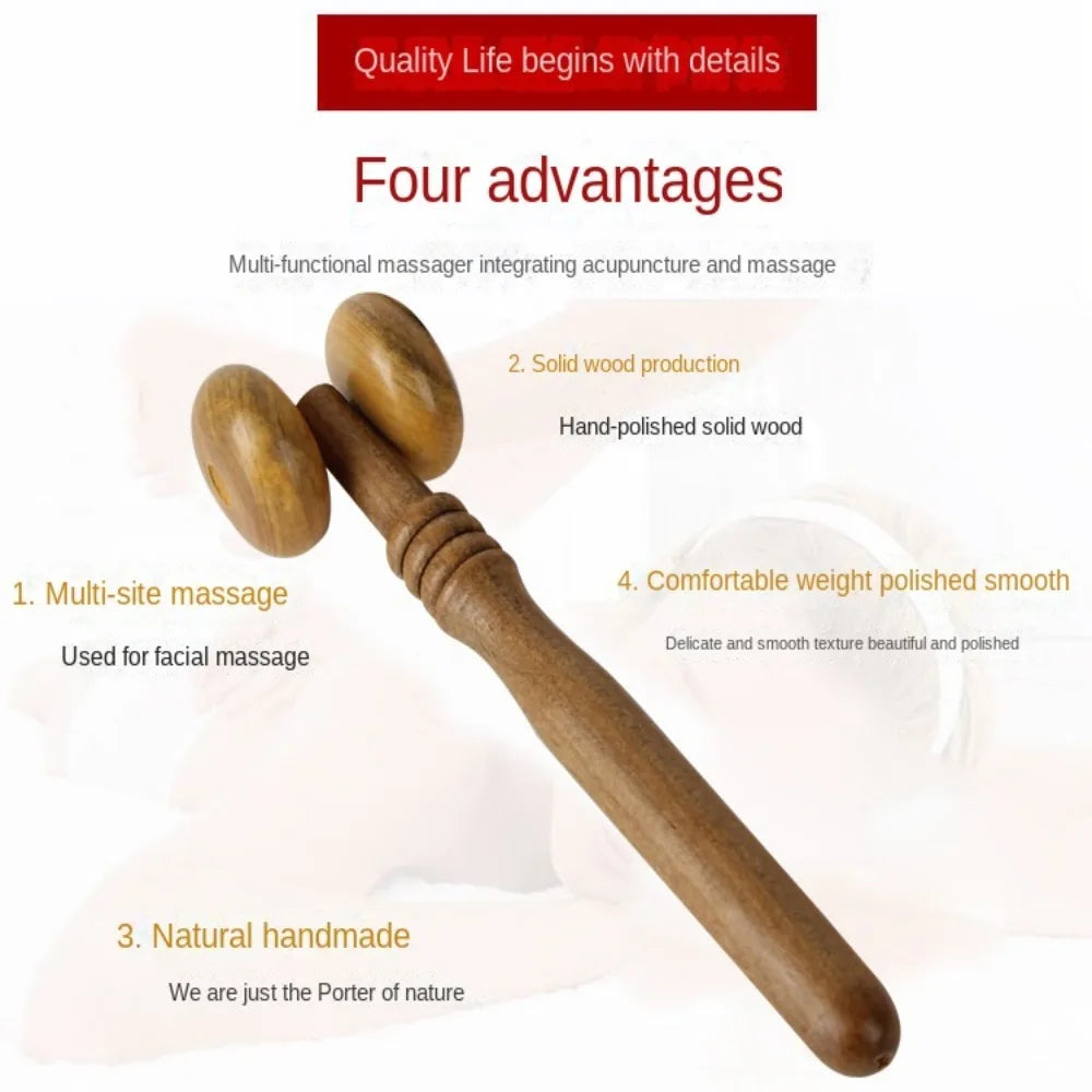 Sandalwood Gua Sha Scraper Face Slimming Burlywood Face Massage Facial Lifting Muscle Pain Relief Face Roller Health Care