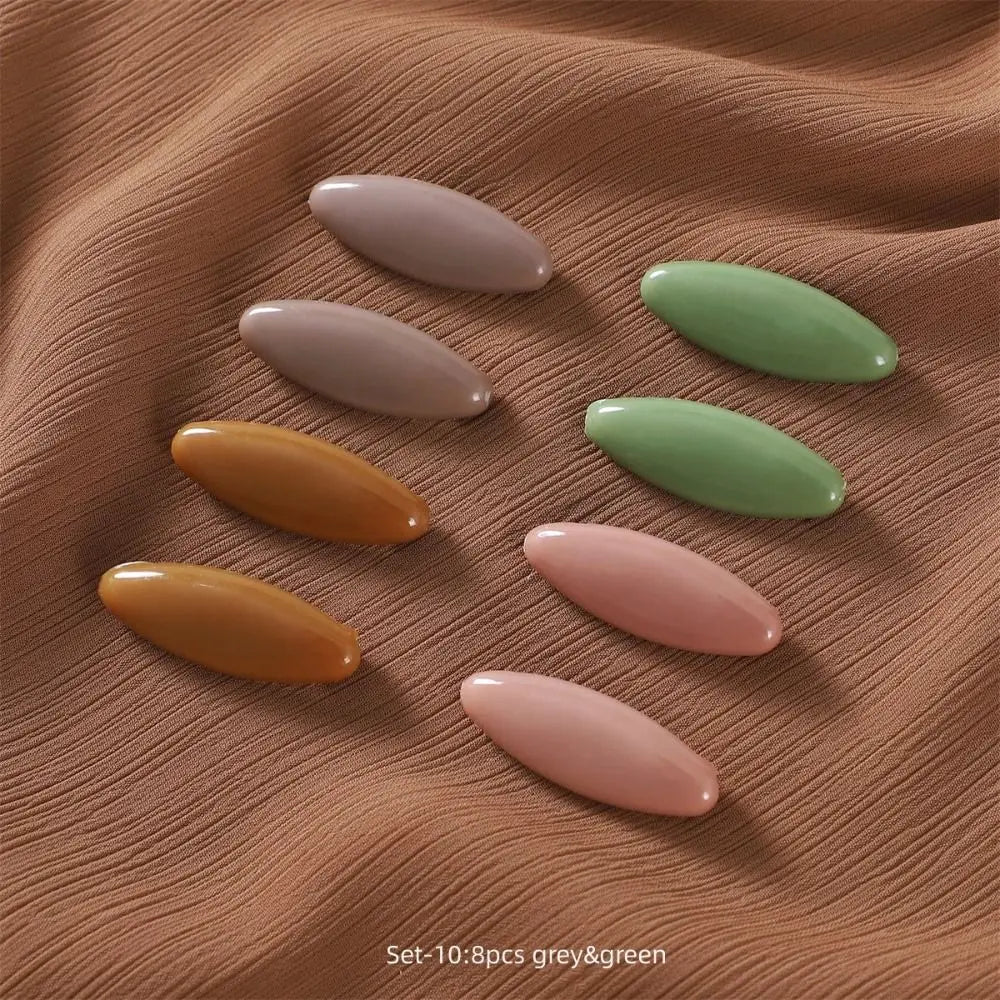 New 8pcs/set New Solid Color Plastic Brooch Needle Elegantly Scarf Accessory Safety Pin Fix Scarf Hijab Brooch