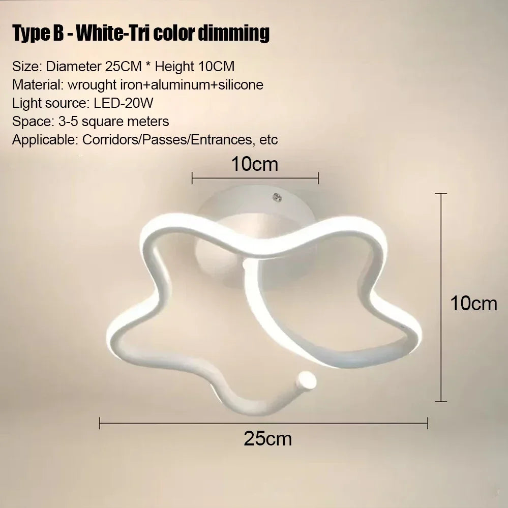 LED Strip Aisle Ceiling Lights Modern Minimalist Living Room Lamps For Balcony Entrance Staircase Home Decor Multiple shapes