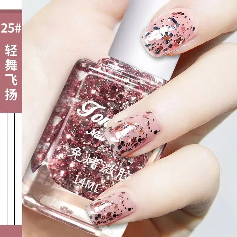 Nail Polish Female Lasting No Bake Can Not Peel Classic Show White Cherry Red Pearl White Transparent Nude Color
