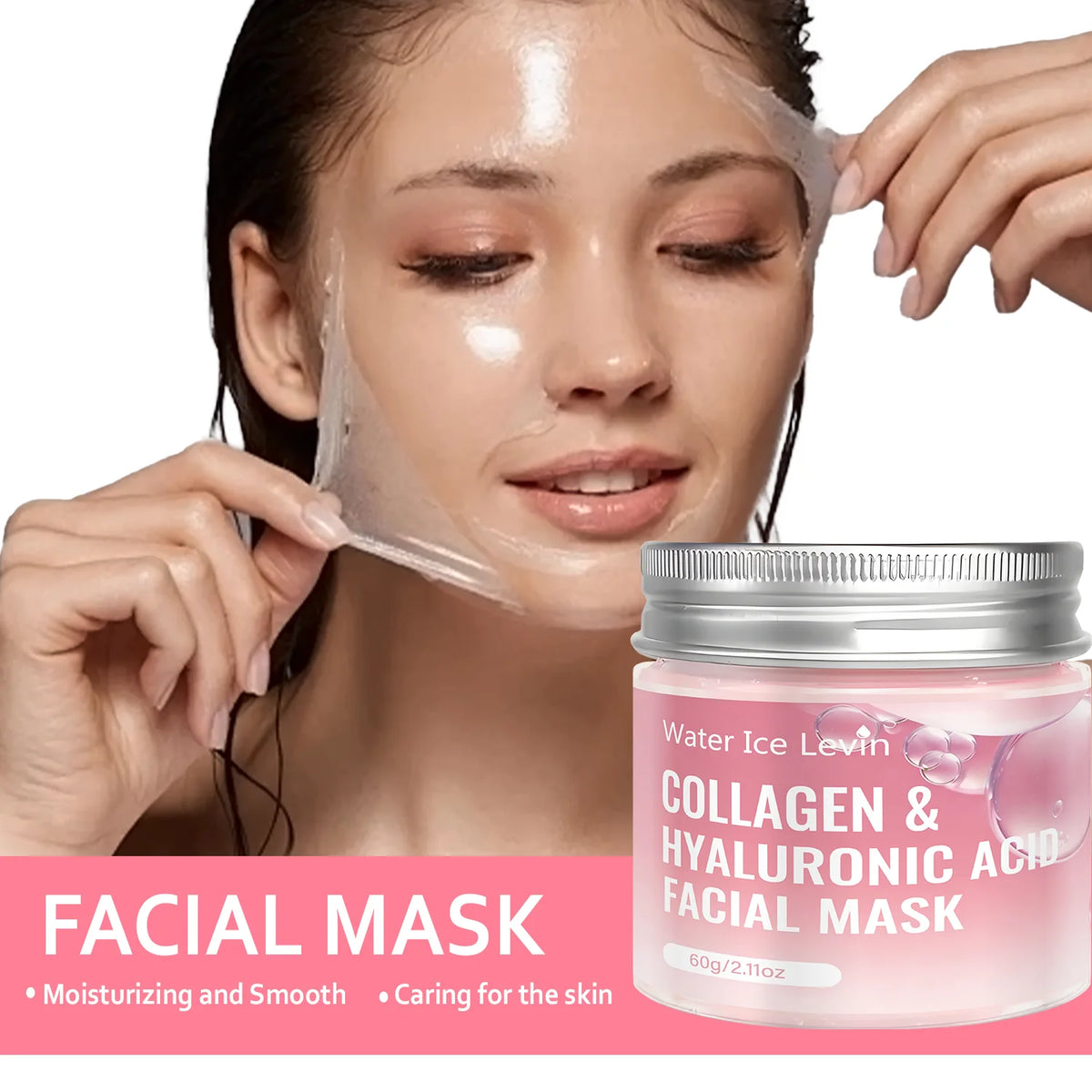 Collagen & Hyaluronic Acid Facial Mask – Firming Moisturizing Face Mask with Niacinamide, Anti Aging Skin Care – 60g