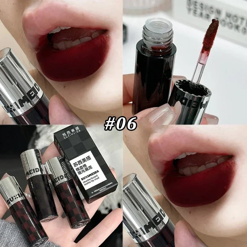 Matte Lipstick Punk Dark Red Lip Gloss Waterproof Lasting Smoky Nude Purple Matte Lipstick Natural Chocolates Lip Tint Makeup