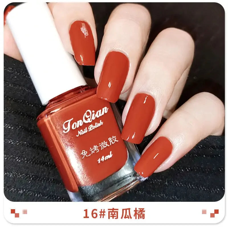 Nail Polish Female Lasting No Bake Can Not Peel Classic Show White Cherry Red Pearl White Transparent Nude Color