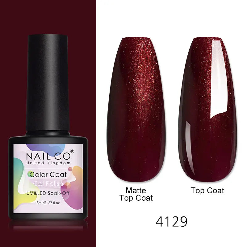 NAILCO 8ml Pink Red Colors Gel Nail Polish Nail Art Varnishes Gel Lacquer Coat LED Nails Manicure Design UV Gel Varnish Soak Off