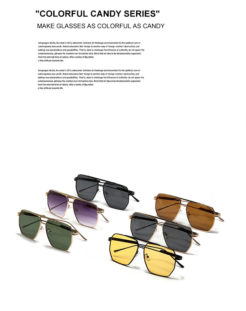 DDDLONG Retro Fashion Sunglasses Women Men Metal Sun Glasses Classic Vintage UV400 Outdoor D135