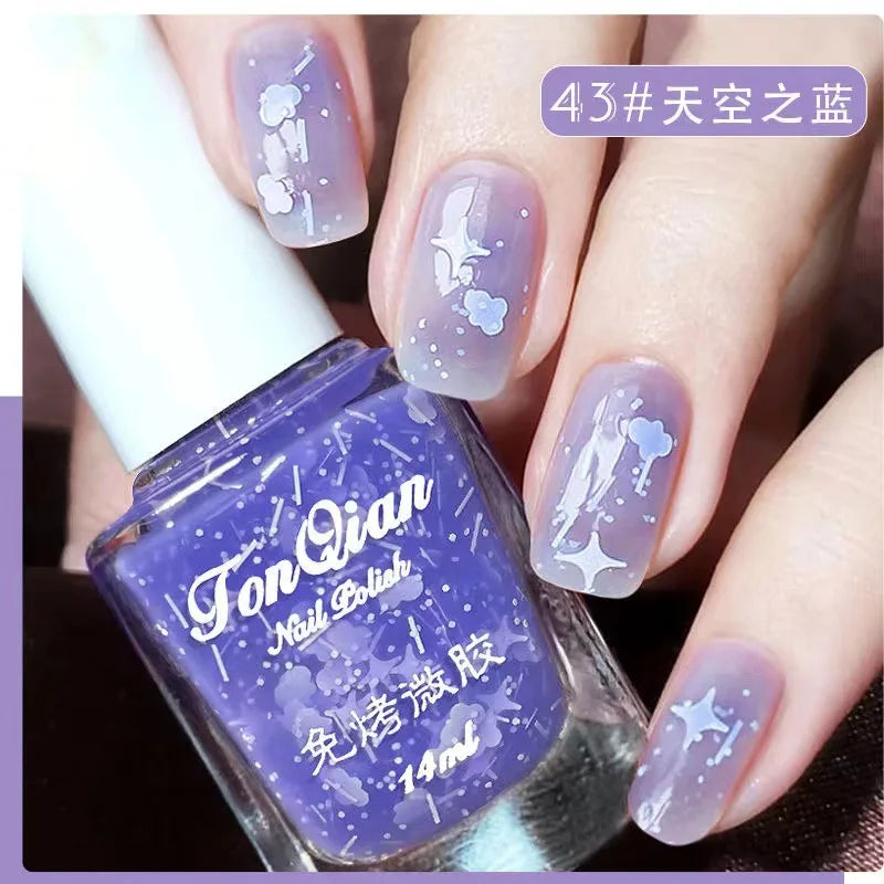 Nail Polish Female Lasting No Bake Can Not Peel Classic Show White Cherry Red Pearl White Transparent Nude Color