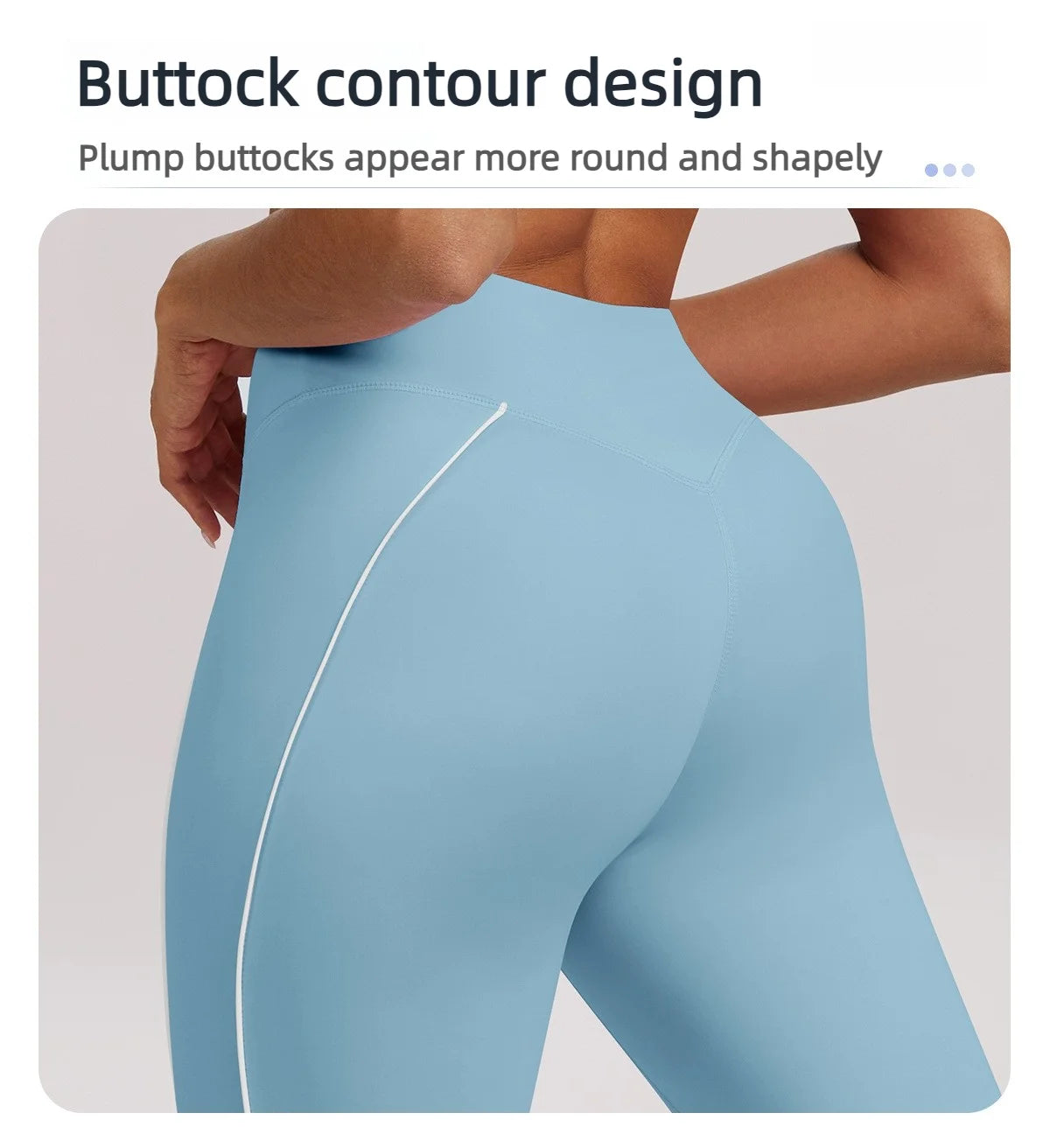 Yoga Leggings Women's Workout Gym Running Fitness Pants High Waist Ruched Contrast Piping Butt Lifting Slim Squat Proof Stretchy