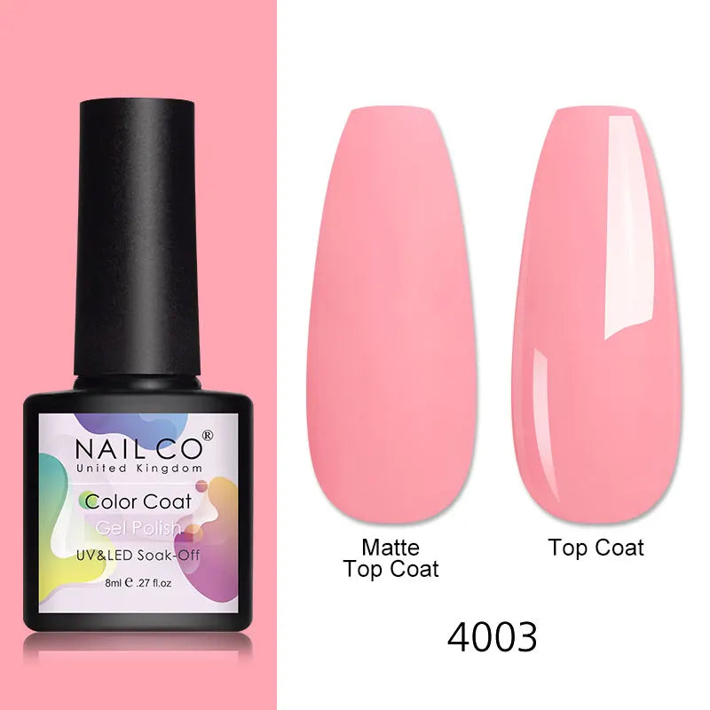 NAILCO 8ml Pink Red Colors Gel Nail Polish Nail Art Varnishes Gel Lacquer Coat LED Nails Manicure Design UV Gel Varnish Soak Off