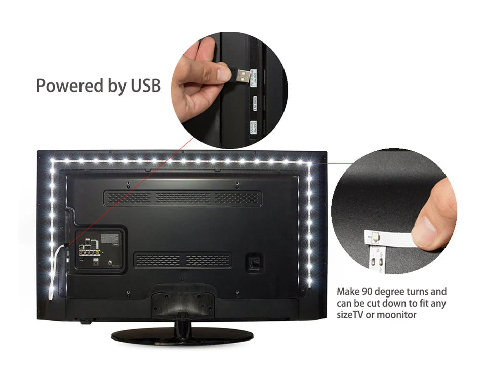 LED Strip Light 5050 USB Flexible Lamp Tape 3key RGB Ribbon 1M 2M 3M 4M 5M DC5V Decoration TV BackLight