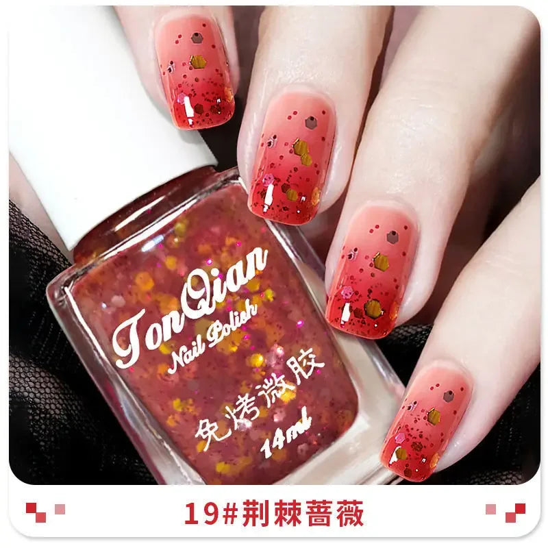 Nail Polish Female Lasting No Bake Can Not Peel Classic Show White Cherry Red Pearl White Transparent Nude Color