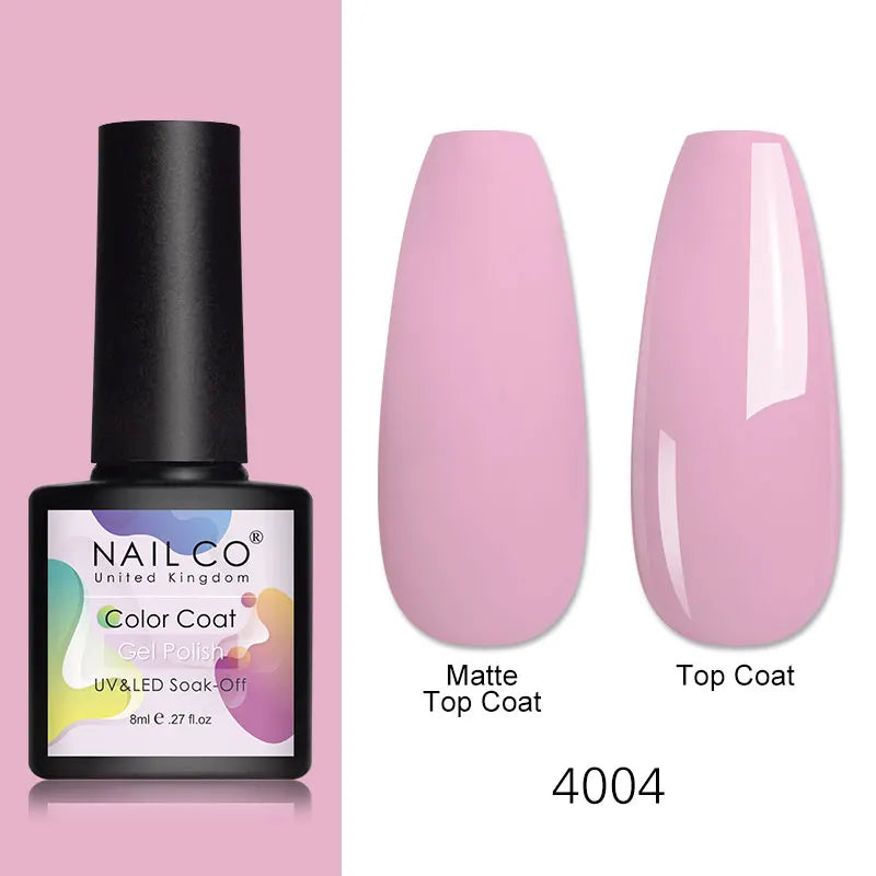 NAILCO 8ml Pink Red Colors Gel Nail Polish Nail Art Varnishes Gel Lacquer Coat LED Nails Manicure Design UV Gel Varnish Soak Off