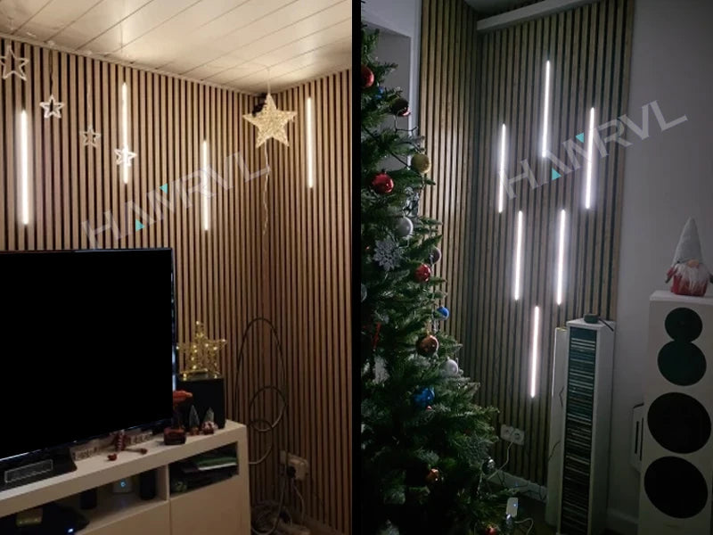 LED Recessed Lighting LED Strip Light for Wood Slat Wall Panel in Parallel with Touch Sensor, Self-Adhesive for Slat Wall Decor