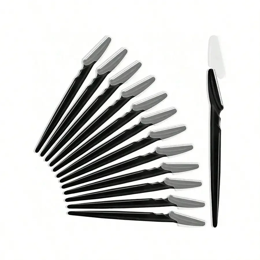 6/12pcs Eyebrow Razor Shaper Shavers Trimmers For Women And Men Face Hair Removers Multipurpose Exfoliating Face Razor Black