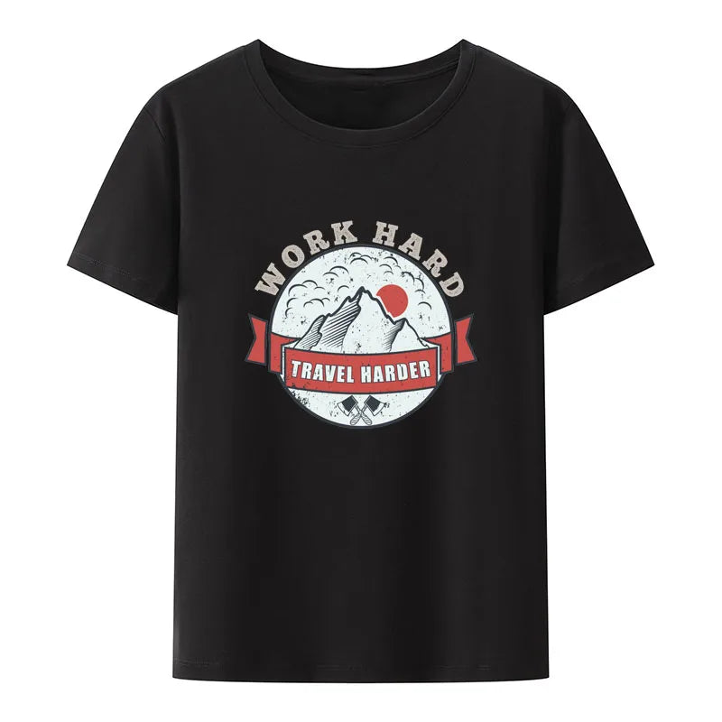 Travel Is My Therapy Adventure and Travel Print T Shirt Street Fashion T-shirt Classic Cartoon Trending Gym New Arrival Summer