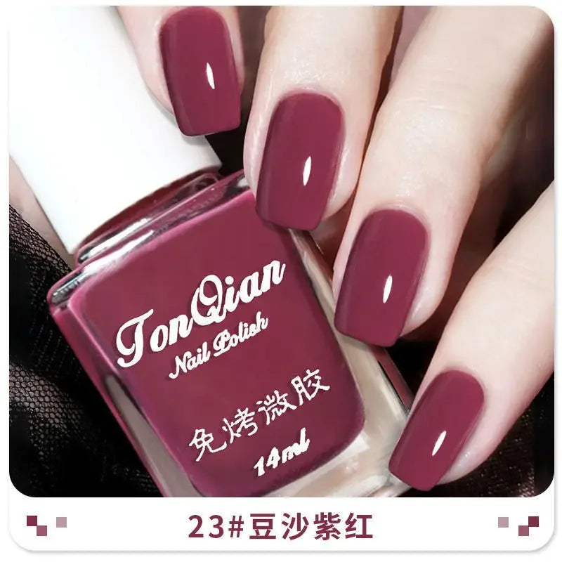 Nail Polish Female Lasting No Bake Can Not Peel Classic Show White Cherry Red Pearl White Transparent Nude Color