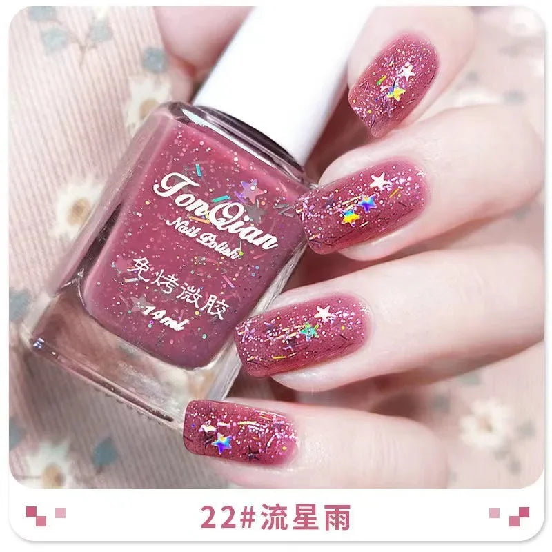 Nail Polish Female Lasting No Bake Can Not Peel Classic Show White Cherry Red Pearl White Transparent Nude Color